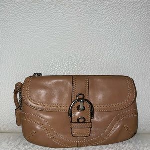 Leather coach wristlet